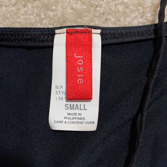 Josie Natori Black Crop Camisole Red Embroidered Heart Adjustable Y2K NWT-S - Picture 6 of 10